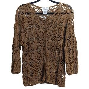 Vintage Crouchet Cottagecore Coquette Cardigan Women's Size Medium